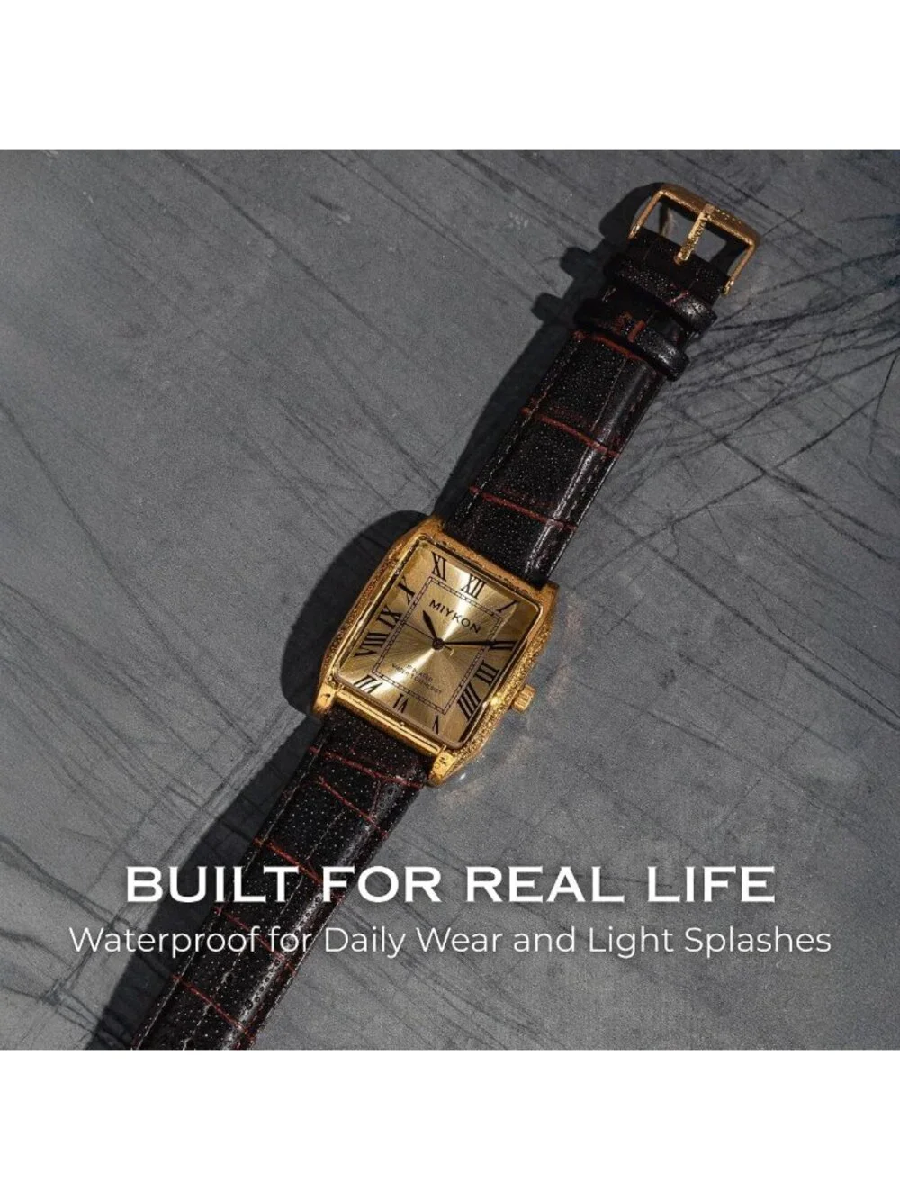 Vintage Men's Tank Dress Watch | Genuine Leather Strap, Water Resistant, Classic